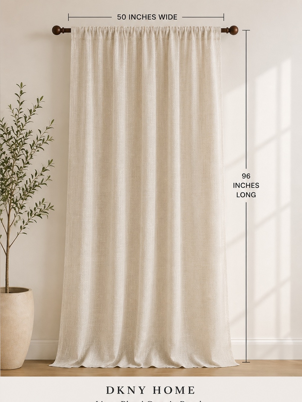 Neutral Linen Blend Curtain Panel Pair | Organic Modern | Light Filtering